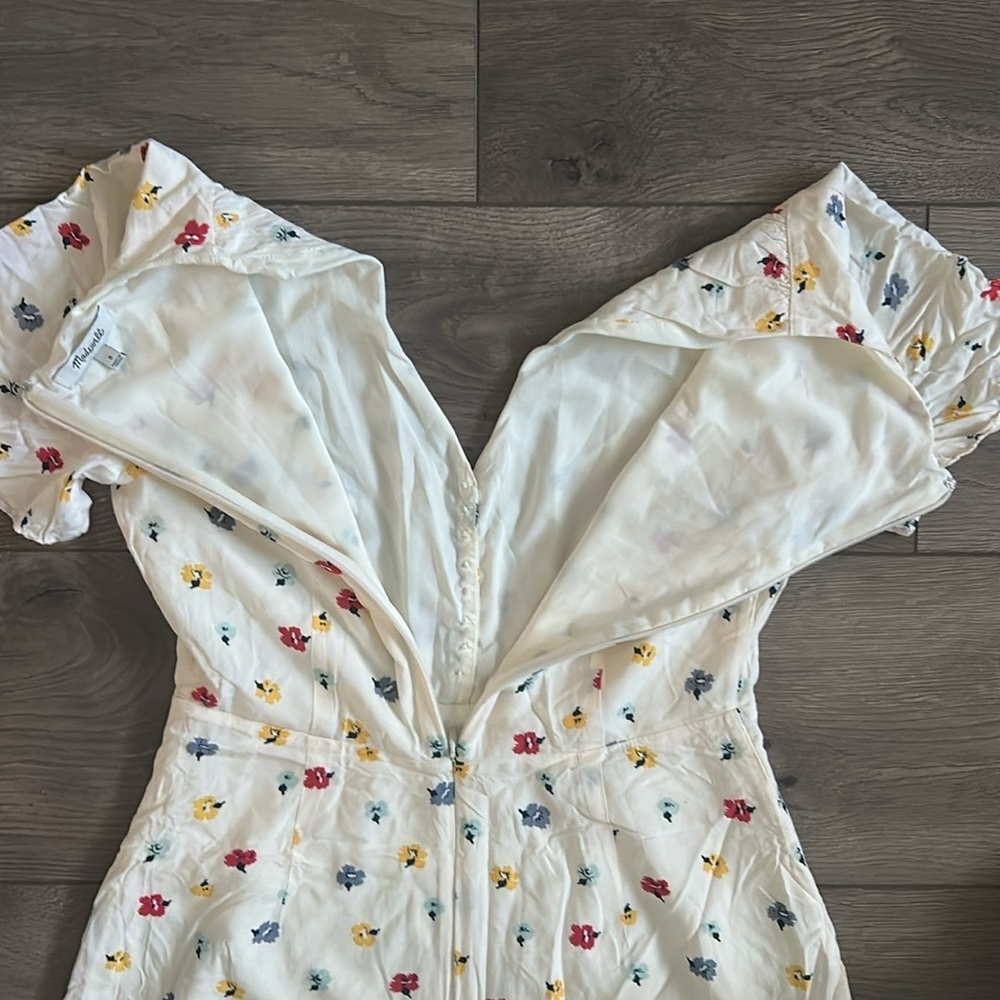MADEWELL Orchard Flutter Sleeve Dress in Confetti Floral Size 0 - Picture 8 of 8